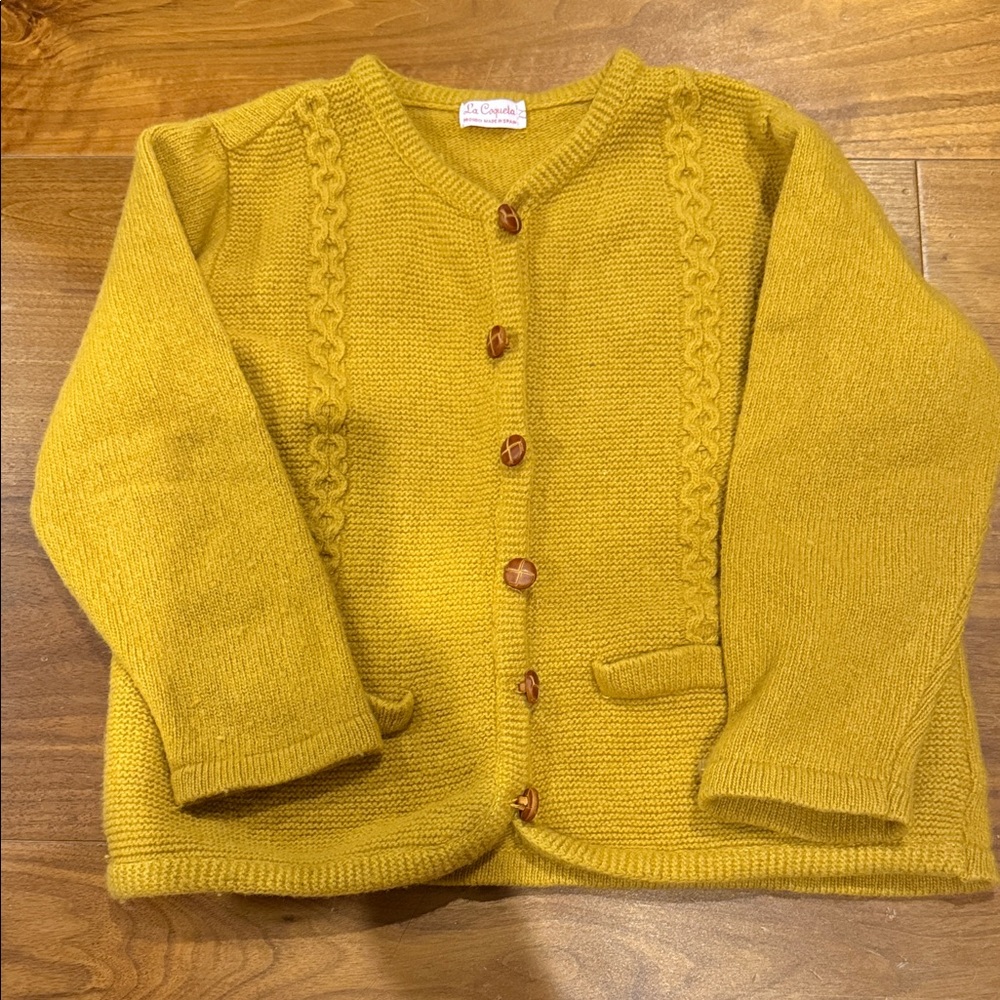 Kids Mustard Knit Cardigan